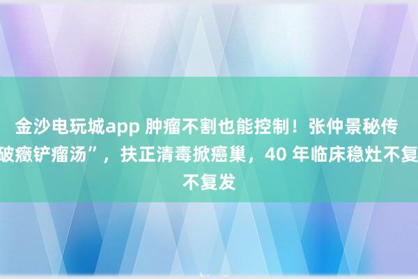 金沙電玩城app 腫瘤不割也能控制!張仲景秘傳 “破癥鏟瘤湯”,扶正清毒掀癌巢,40 年臨床穩(wěn)灶不復(fù)發(fā)