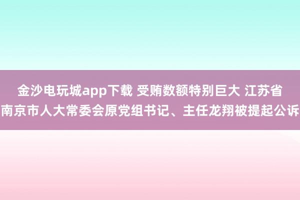 金沙電玩城app下載 受賄數(shù)額特別巨大 江蘇省南京市人大常委會(huì)原黨組書記、主任龍翔被提起公訴