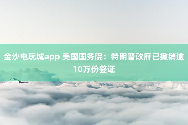 金沙電玩城app 美國(guó)國(guó)務(wù)院：特朗普政府已撤銷(xiāo)逾10萬(wàn)份簽證