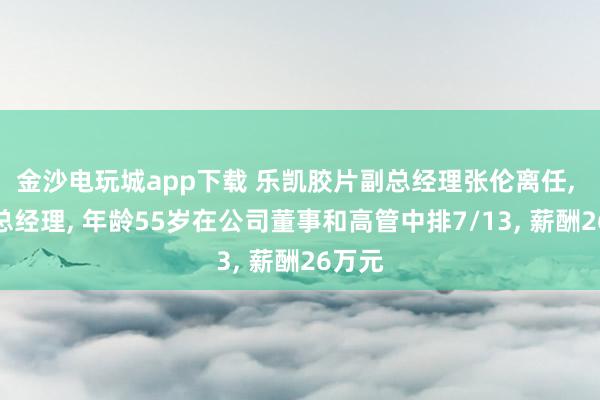金沙電玩城app下載 樂凱膠片副總經理張倫離任， 新任總經理， 年齡55歲在公司董事和高管中排7/13， 薪酬26萬元