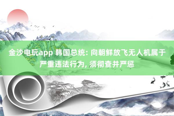 金沙電玩app 韓國總統(tǒng): 向朝鮮放飛無人機屬于嚴重違法行為, 須徹查并嚴懲