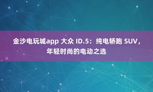 金沙電玩城app 大眾 ID.5：純電轎跑 SUV，年輕時尚的電動之選