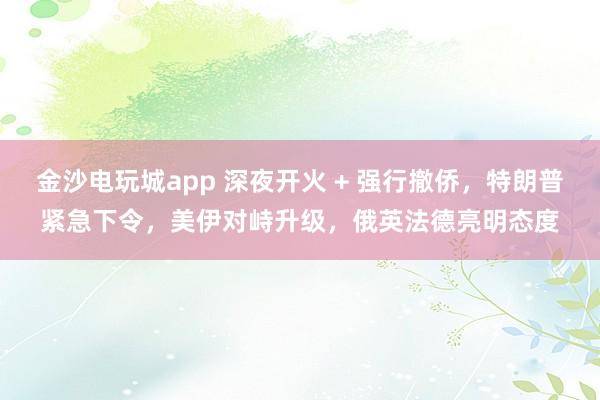 金沙電玩城app 深夜開火 + 強行撤僑,特朗普緊急下令,美伊對峙升級,俄英法德亮明態度