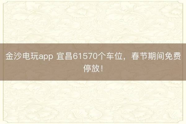 金沙電玩app 宜昌61570個車位，春節期間免費停放！