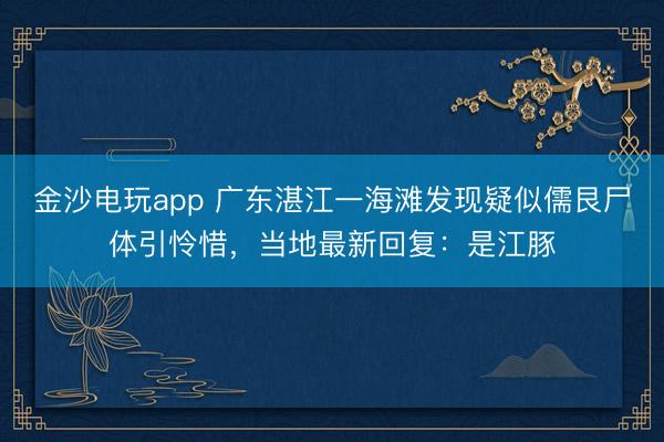 金沙電玩app 廣東湛江一海灘發現疑似儒艮尸體引憐惜,當地最新回復:是江豚