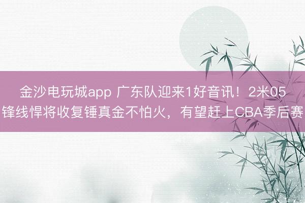 金沙電玩城app 廣東隊迎來1好音訊！2米05鋒線悍將收復錘真金不怕火，有望趕上CBA季后賽